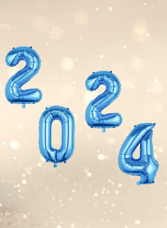 Large Size 2024 Balloons for New Year Decorations 2024, New Year Eve's Party Supplies, 32 inches