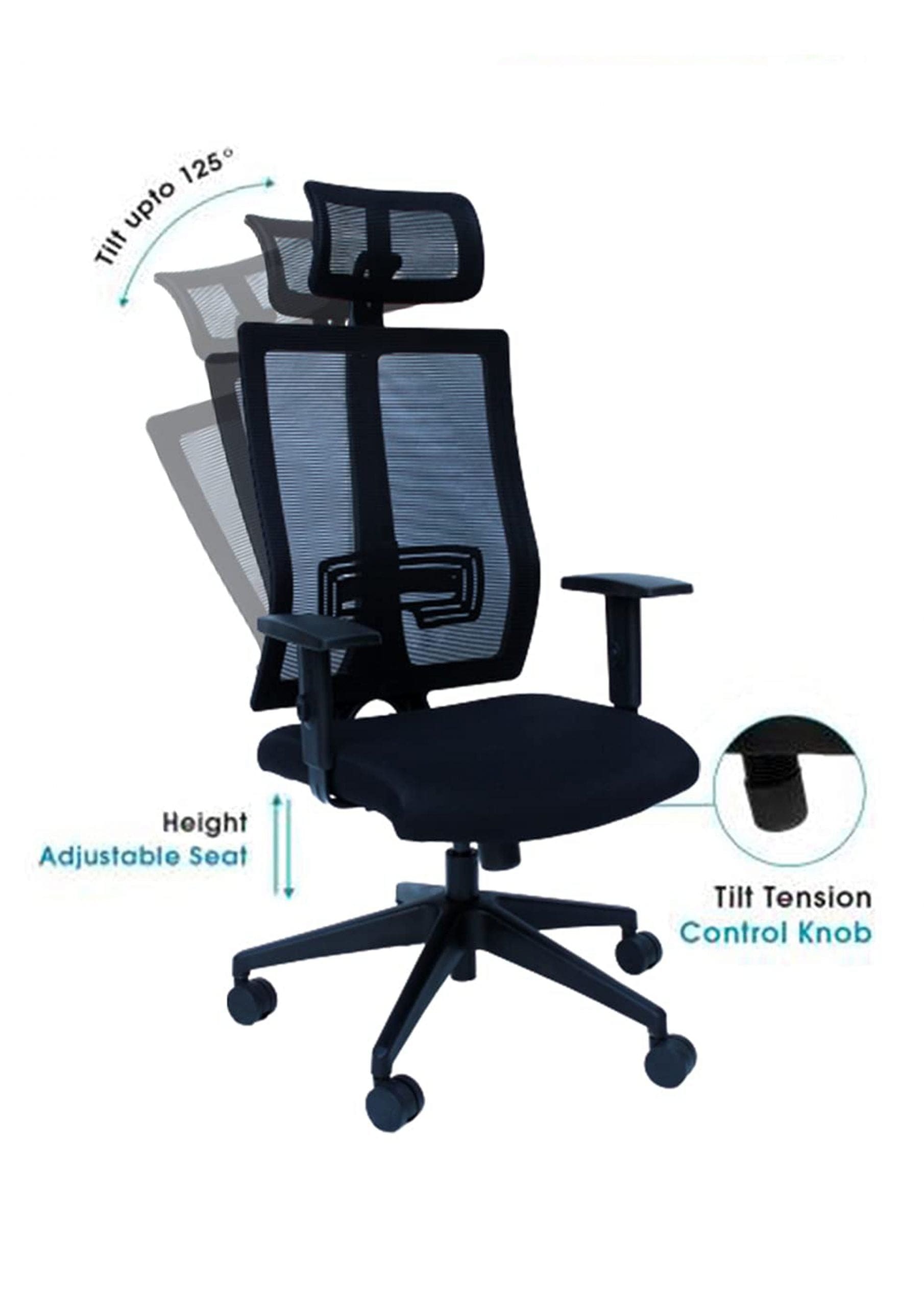 High-Back Molded Seat  Ergonimic Office Chair Fatio General Trading