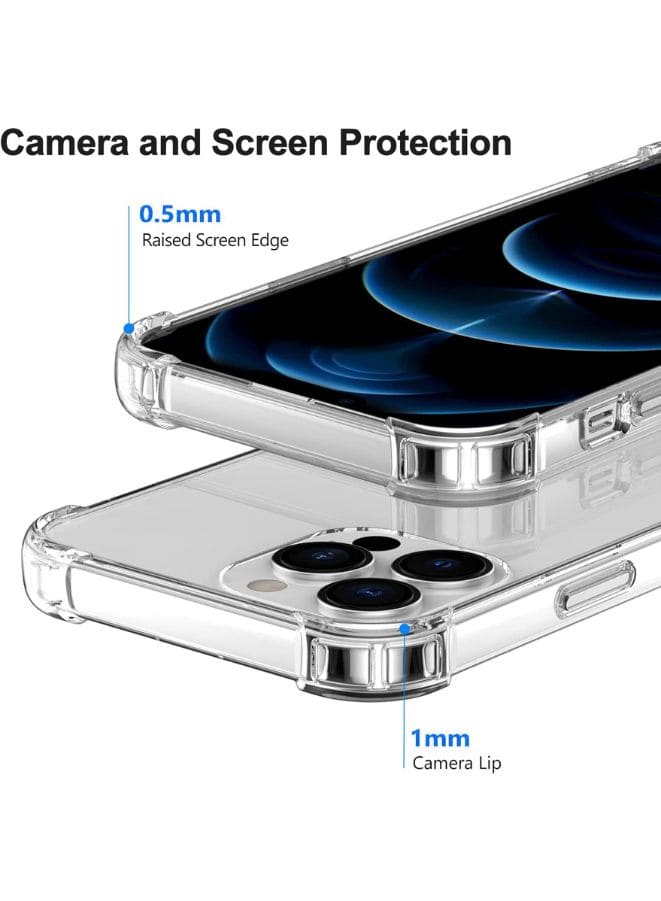 iPhone 13 Pro Max Case, Clear Cases Shockproof with TPU Silicone Bumpers Anti-Scratch Cover, Transparent HD Clear Fatio General Trading