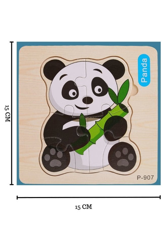 Jigsaw 3D Wooden Puzzle Toys Cartoon Animals Traffic Cards Intelligence Early Learning Toy for Children Animal Set Panda Fatio General Trading