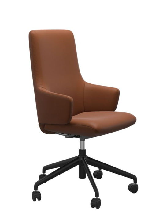 Laurel Home Office Chair High Back - Newcognac Genuine Leather