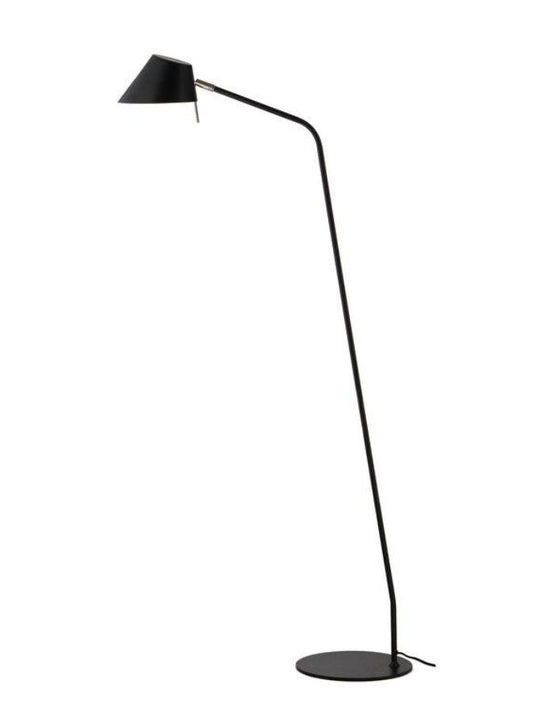 Office Floor Lamp - Sleek Black Matte Steel for Professional Spaces