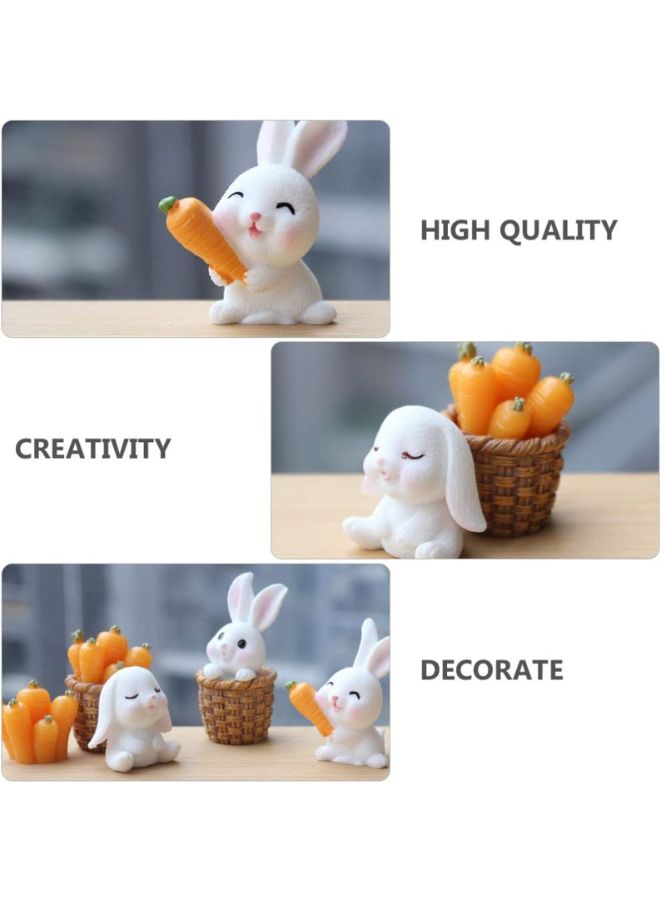 Radish Bunny Ornaments, Miniature Fairy Garden Ornaments, Cute Rabbits and Carrot House for Plant Pot, Home Decoration, Simulation Model Decoration, Pumpkin