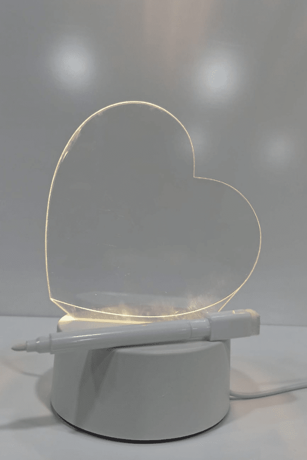 Love shape plain acrylic light