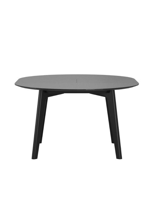 Bordeaux Expandable Table Round - Black Natural Solid Wood