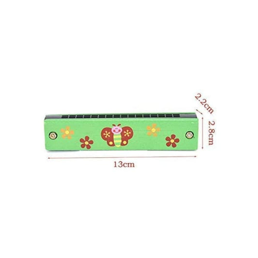 Kids Harmonica Wooden Children Harmonica Toys Colored Printed Diatonic Harmonica Mouth Organ Early Educational Musical Instruments, Design 12 Fatio General Trading