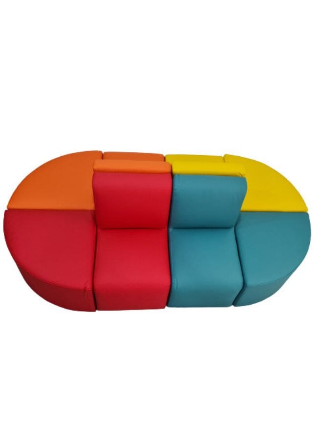 Kids Modular Colorful Soft Foam Sofa Flexible Seating Set Classroom or home for Infants, 8 pcs Fatio General Trading