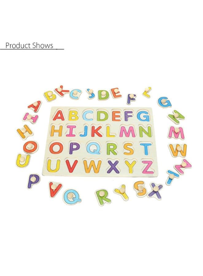 Kinder Garden Wooden Capital Alphabets with Knobs (Color & Design May Vary from Illustrations) Fatio General Trading