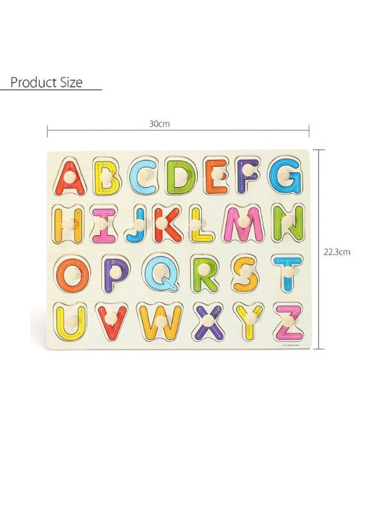 Kinder Garden Wooden Capital Alphabets with Knobs (Color & Design May Vary from Illustrations) Fatio General Trading