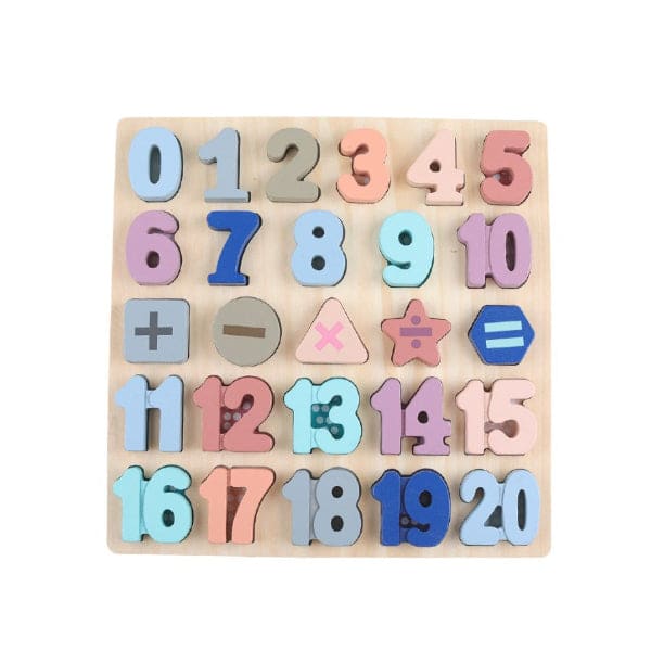 Large Alphabet Upper Case Letter and Number Wood Montessori Learning Board Educational Toys for Kids Set of 2 Fatio General Trading