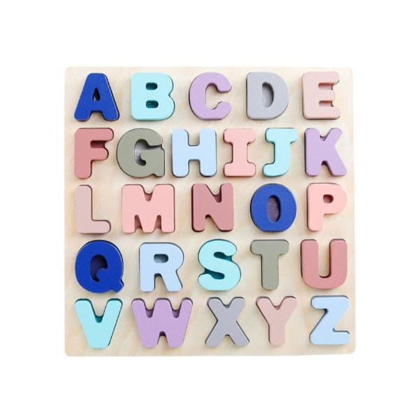 Large Alphabet Upper Case Letter and Number Wood Montessori Learning Board Educational Toys for Kids Set of 2 Fatio General Trading