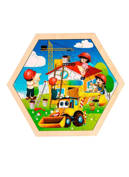 Large Piece Puzzles for Kids Children Wooden Puzzle 50 Pieces Educational Cartoon Puzzle Game Kids Toys Build A House Fatio General Trading