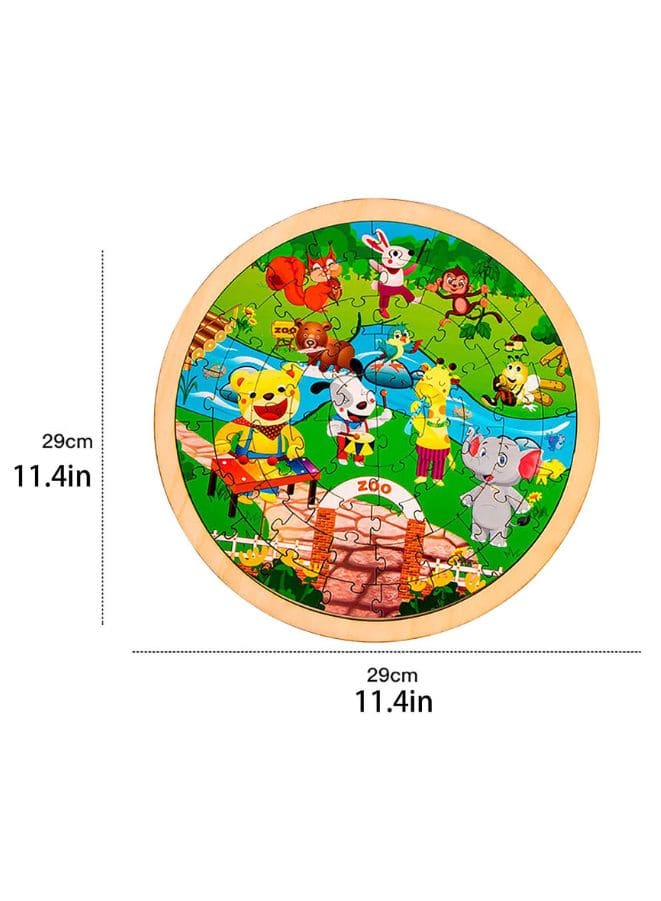 Large Piece Puzzles for Kids Children Wooden Puzzle 64 Pieces Educational Cartoon Puzzle Game Kids Toys Animals Fatio General Trading