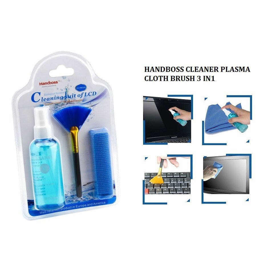 Led Cleaner Monitor Pc Mobile Screen - 3pcs Cleaning Kit Cleaner (100ml) + Brush + Cloth Fatio General Trading