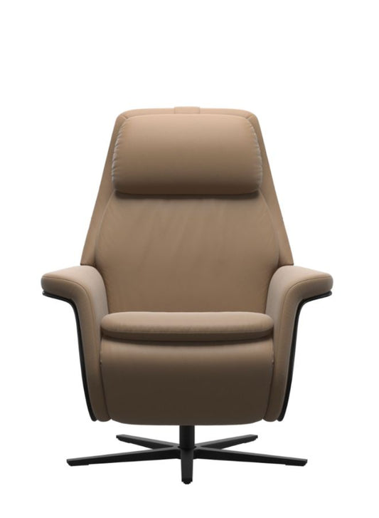 Sam Power Recliner with Wood Sirius Base - front