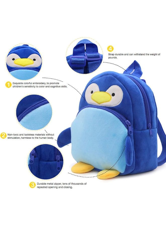 Mini Backpack Kids Cute School Shoulder Bag Toddler Plush Small Backpack Baby Schoolbag Preschool Bag Gift, Penguin Fatio General Trading