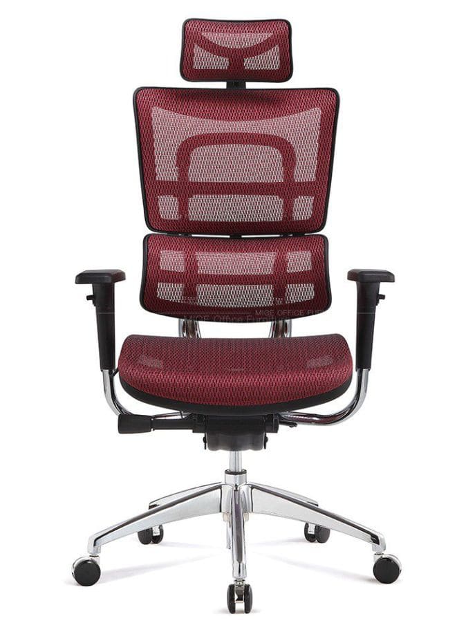 Modern Executive High Back Mesh Managers Chair, Plum Red Fatio General Trading