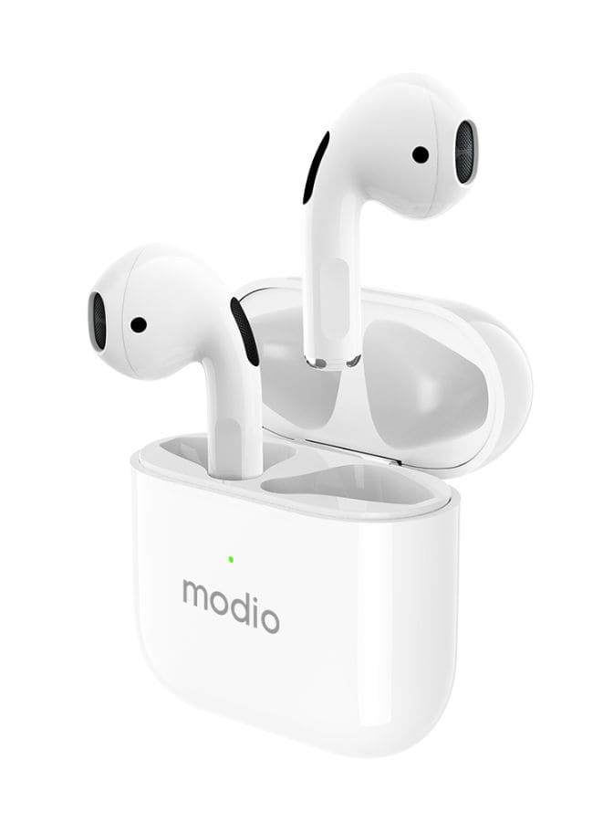 Modio ME4 True wireless stereo headset(White) with free case (Blue/Red) Fatio General Trading