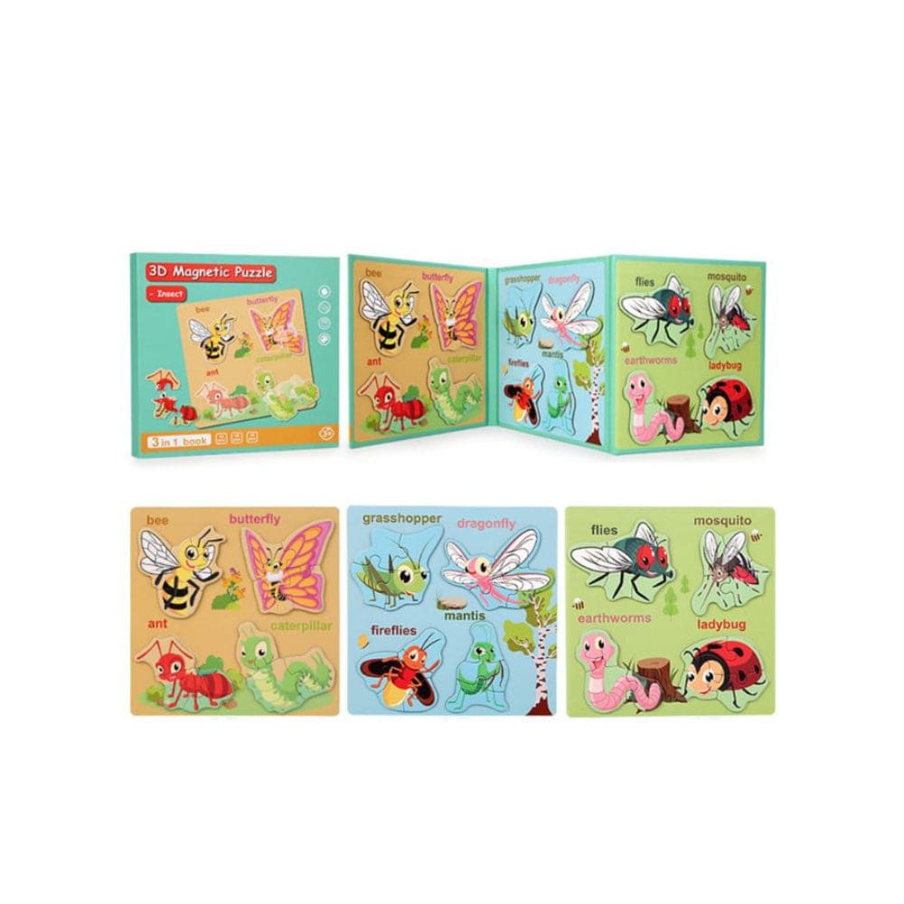 Montessori Magnetic Cardboard Puzzle Book Toys Durable Reusable Paper Puzzles for Visual Cognitive Training Fatio General Trading