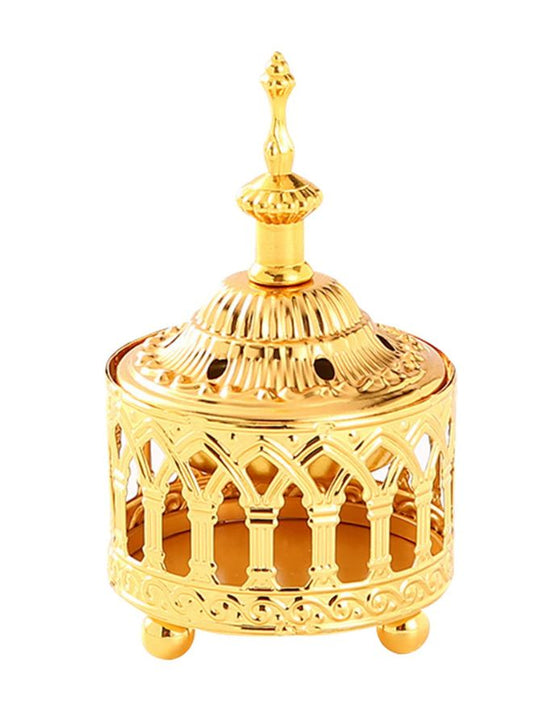 Elegant  Bakhoor Incense Burner Gold - Portable Luxurious Golden Burner for Home, Relaxation and Office