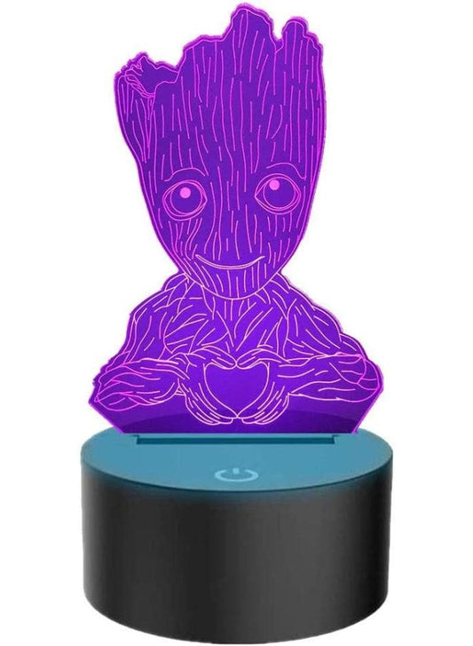 Multi-color Baby Groot 3D LED Night Lamp, USB Desk Lamp, 16 Color with remote control Bedroom Table Lamp, Home Décor Light Gifts Fatio General Trading