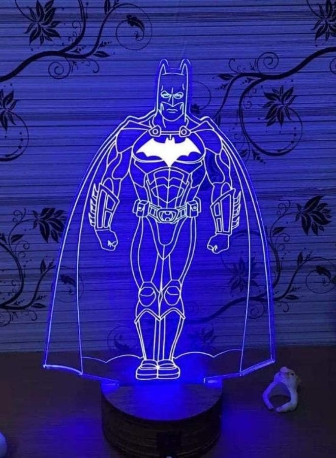 Multi-color Batman 3D LED Night Lamp, USB Desk Lamp, 16 Color with remote control Bedroom Table Lamp, Home Décor Light Gifts Fatio General Trading