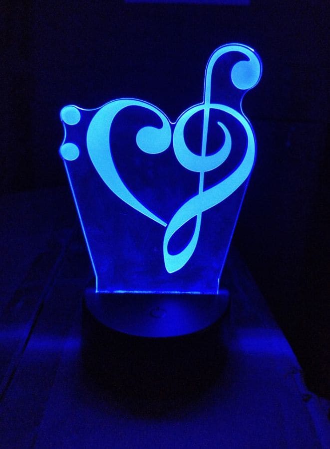 Multi-color Music Note 3D LED Night Lamp, USB Desk Lamp, 16 Color with remote control Bedroom Table Lamp, Home Décor Light Gifts Fatio General Trading