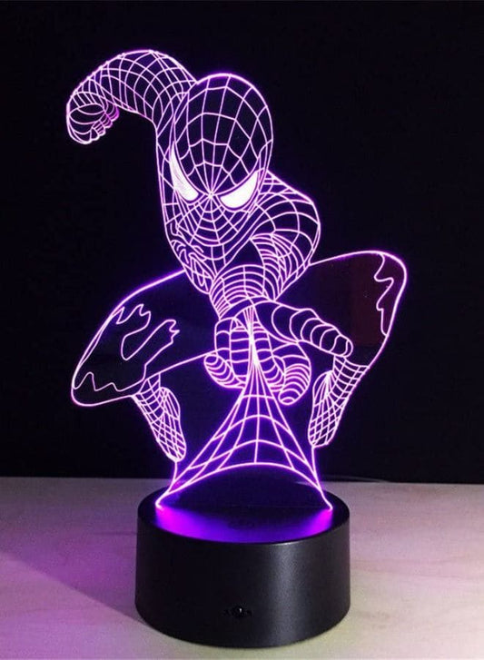 Multi-color Spider Man 3D LED Night Lamp, USB Desk Lamp, 16 Color with remote control Bedroom Table Lamp, Home Décor Light Gifts Fatio General Trading