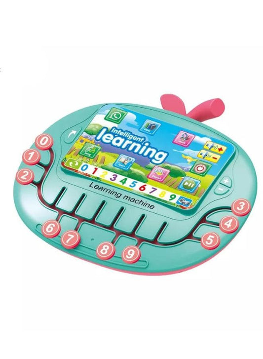 Multifunctional Tablet Learning Machine, Interactive Educational Toy with Letters, Numbers, Music, Story Telling, and more, Modern math learning machine toy apple shape for Toddlers, Green Fatio General Trading