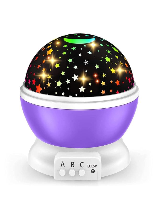 Night Light for Kids, Moon Star Projector - 360 Degree Rotation, Romantic Night Lighting for Baby Kids Women, Party Bedroom Decoration, Purple Fatio General Trading