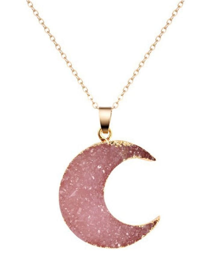 Pink Moon Alloy Link Chain Necklace for Women - Add a Touch of Celestial Charm Fatio General Trading