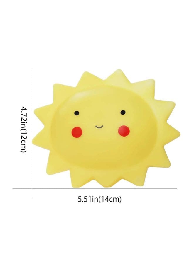 Portable Kids Cartoon LED Night Light Children Bedroom Table Lamp Bedside Moon Star Nightlight  Best Birthday Gift for Kids, Home Décor, Kid' Room Decoration, Living Room, Yellow Sun Fatio General Trading