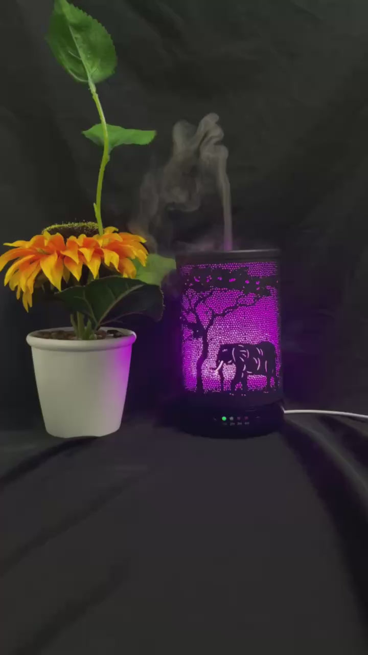 120ml Metal Essential Oil Diffuser - Auto Shut Off, Waterless, 7 LED Colors - Perfect for Home, Office, Spa, and Flamingo-themed Spaces