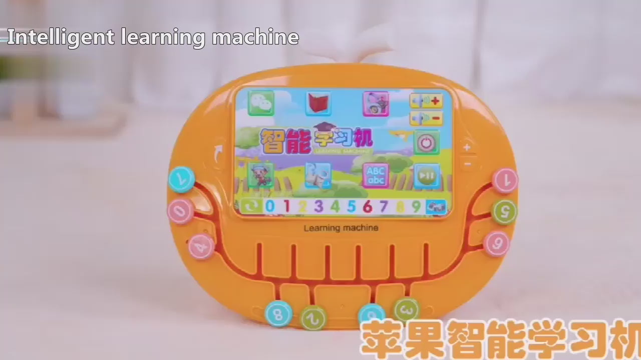Multifunctional Interactive Apple Shaped Educational Toy for Toddlers with Letters, Numbers, Music, Stories, and More
