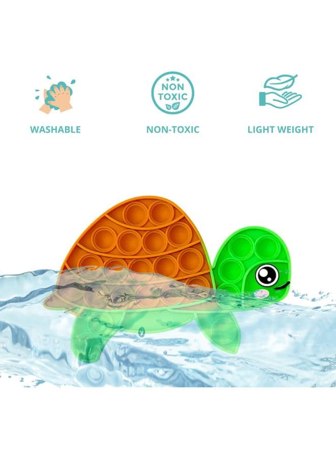 Push Pop Bubble Fidget Toy, Silicone Animal Sensory Squeeze Toy, Stress Relief, Anti-Anxiety, ADHD, Autism, Special Fidget Popper Gift for Kids and Adults, Tortoise A Fatio General Trading