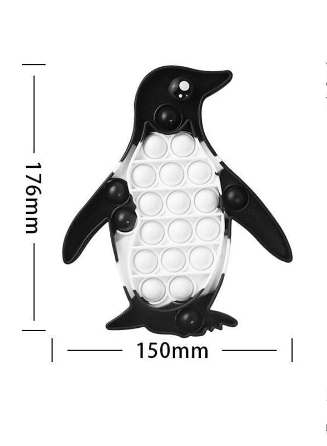Push Pop Bubble Fidget Toy, Silicone Animal Sensory Squeeze Toy, Stress Relief, Anti-Anxiety, ADHD, Autism, Special Fidget Popper Gift for Kids and Adults, Penguin A Fatio General Trading