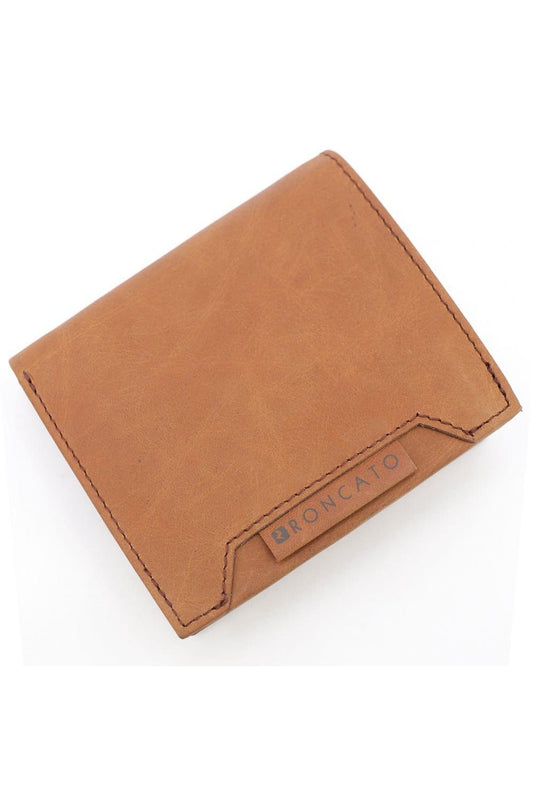 R Roncato Leather Wallet, Equipped With Spaces for Credit Cards, Documents in Card Format and Banknotes, Camel Fatio General Trading