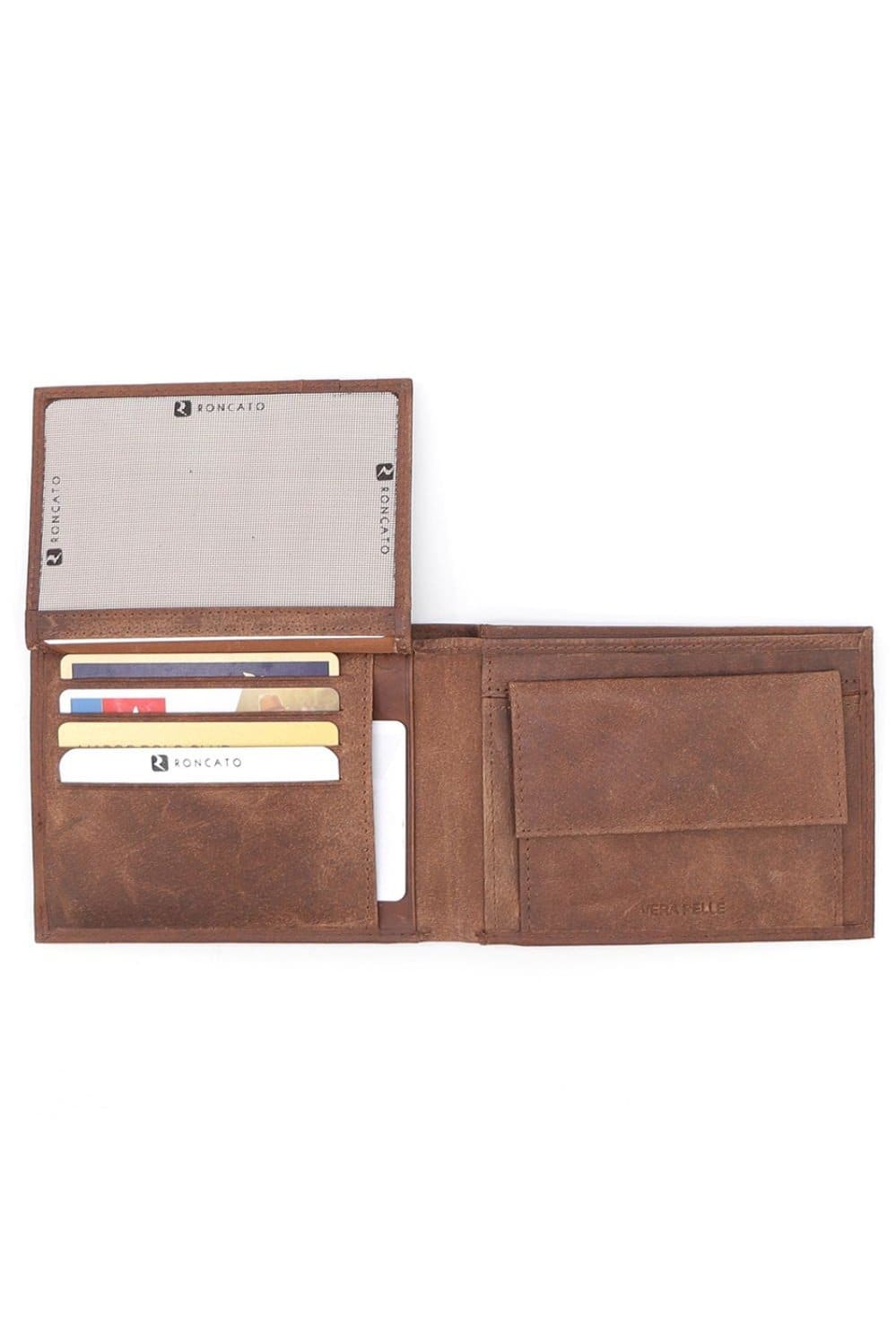 R. Roncato Men's Leather Wallet, Light Brown Fatio General Trading