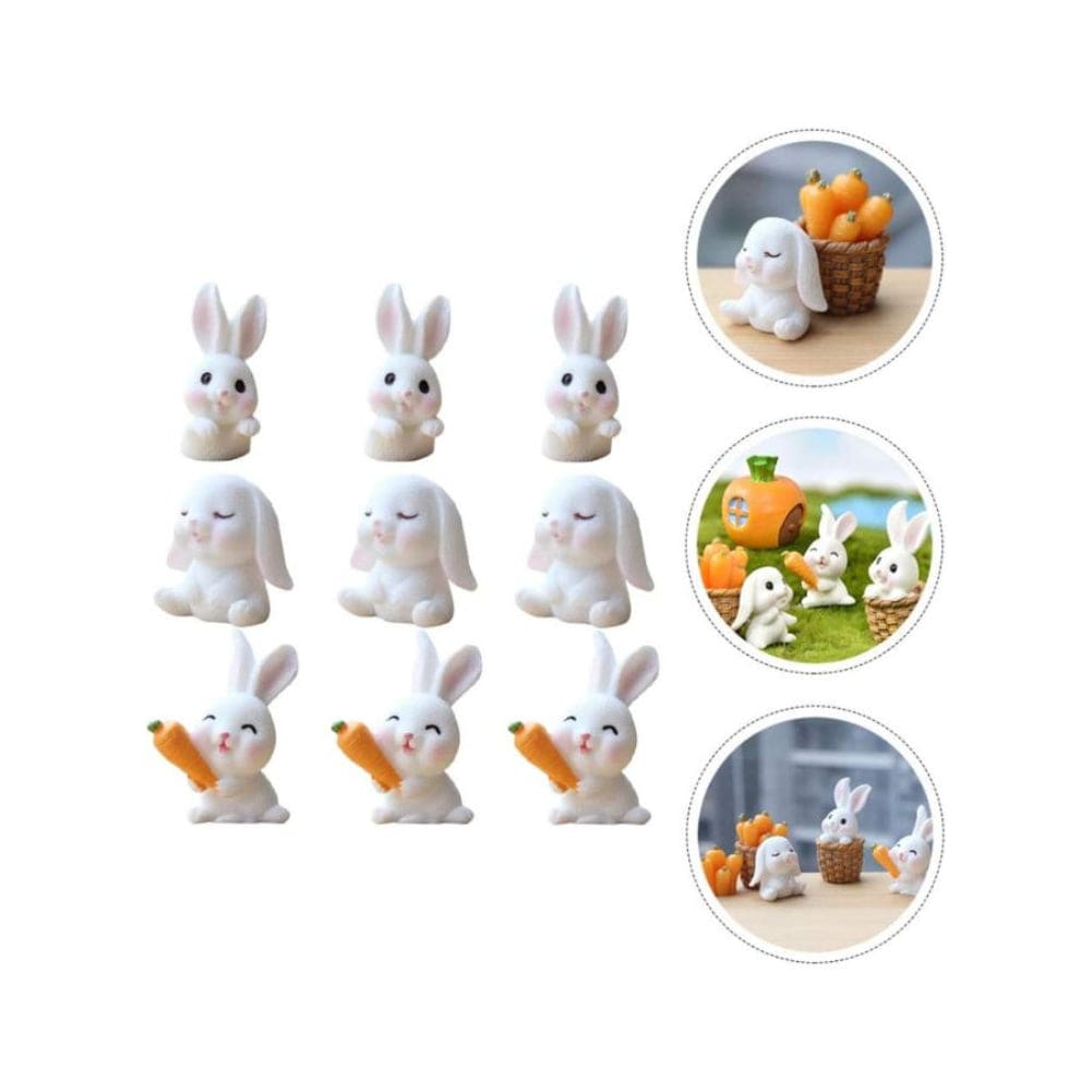 Radish Bunny Ornaments, Miniature Fairy Garden Ornaments, Cute Rabbits and Carrot House for Plant Pot, Home Decoration, Simulation Model Decoration, Bunny 2 Fatio General Trading