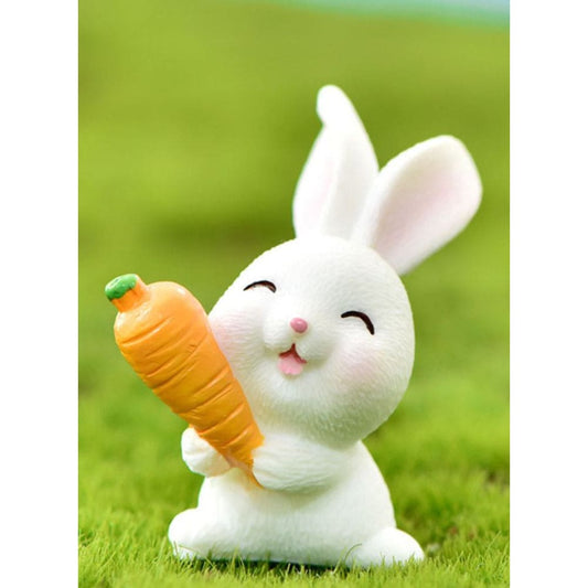 Radish Bunny Ornaments, Miniature Fairy Garden Ornaments, Cute Rabbits and Carrot House for Plant Pot, Home Decoration, Simulation Model Decoration, Bunny 2 Fatio General Trading