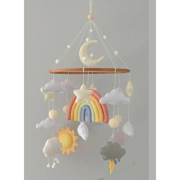 Rainbow Baby Crib Nursery Mobile Wall Hanging Decor, Baby Crib Mobile for Infants Ceiling Mobile, Cute and Adorable Hanging Decorations Fatio General Trading