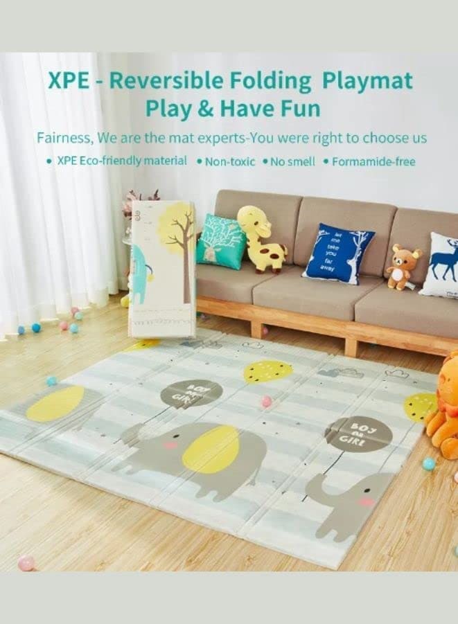 Reversible Folding Children's Waterproof and Non-toxic Double Sided Mat (200x180x1.0cm), Ocean Fatio General Trading