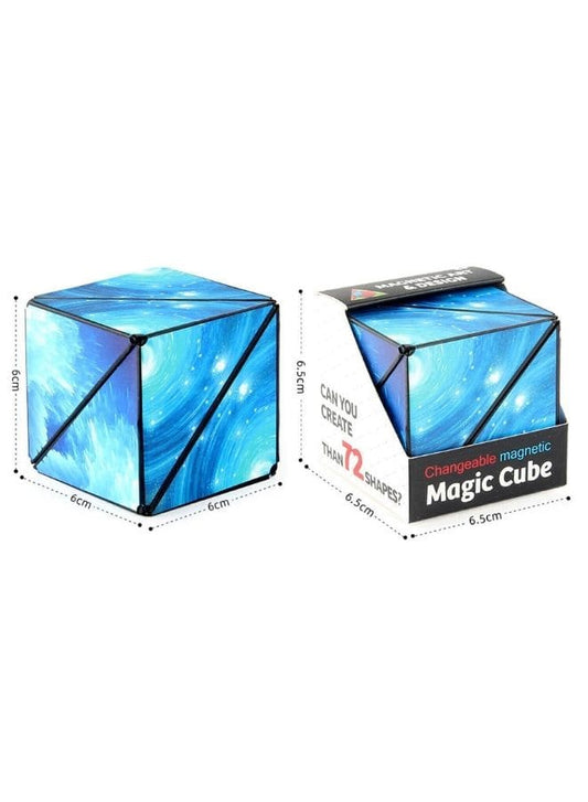 Shape Shifting Box, Fidget Cube with 36 Rare Earth Magnets - Extraordinary 3D Magic Cube – Cube Magnet Fidget Toy Transforms Into Over 70 Shapes, Blue Fatio General Trading