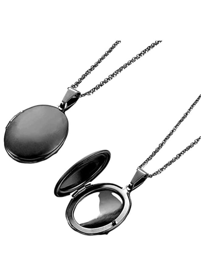 Sleek Black Stainless Steel Charm Necklace - A Chic Addition to Your Jewelry Collection Fatio General Trading