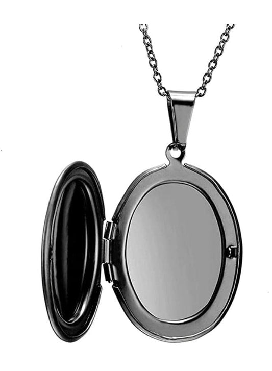 Sleek Black Stainless Steel Charm Necklace - A Chic Addition to Your Jewelry Collection Fatio General Trading