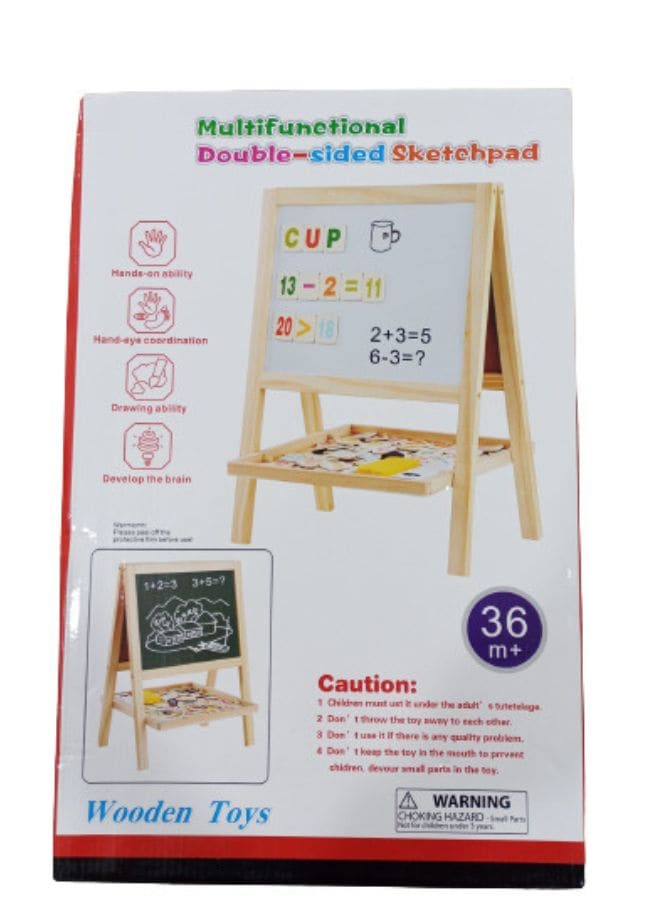 Solid-wood Easel Chalkboard Multi-Functional Magnetic Children's Sketchpad Fatio General Trading