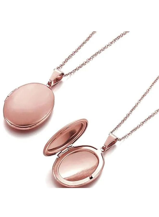 Stylish Stainless Steel Charm Necklace - Timeless Elegance in a Rose Gold Hue Fatio General Trading