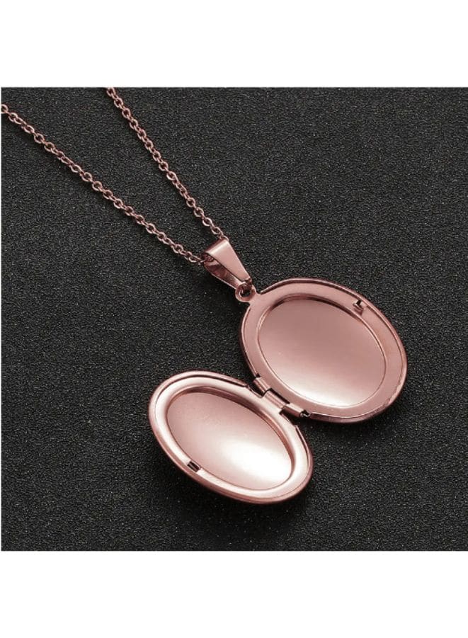 Stylish Stainless Steel Charm Necklace - Timeless Elegance in a Rose Gold Hue Fatio General Trading