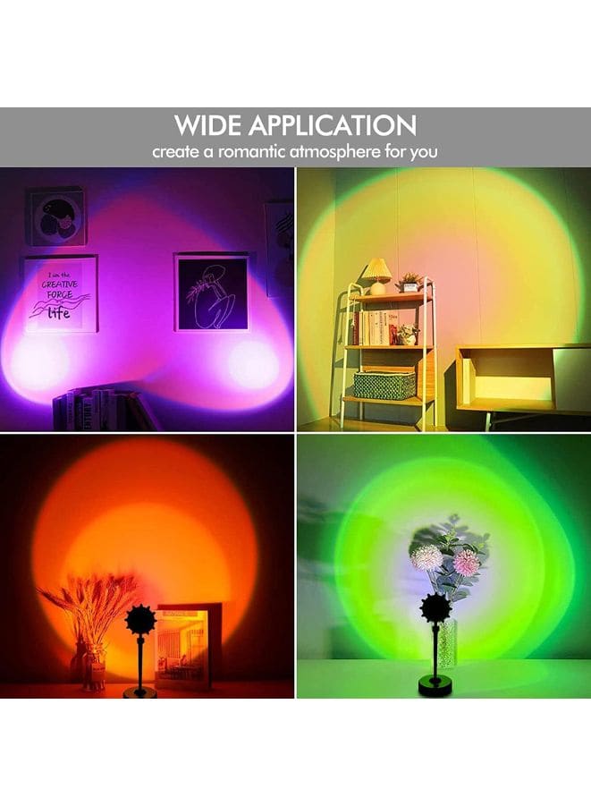 Sunset lamp Projection - 16 Colors and 4-Lighting Moods Sunset Projector lamp - 180° Flip USB Powered with Remote Fatio General Trading