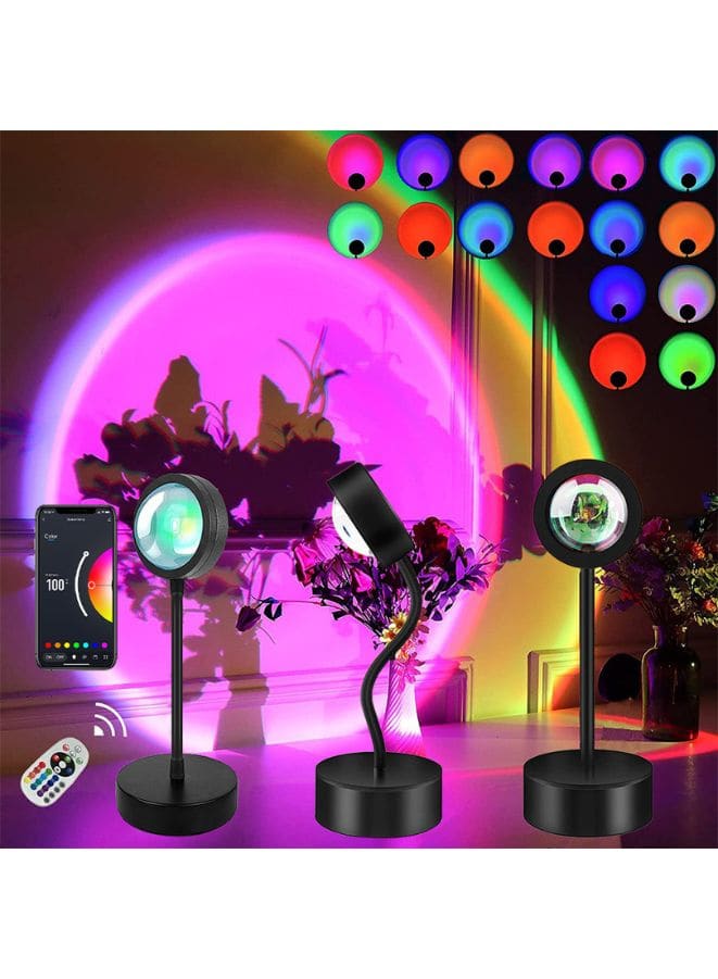 Sunset lamp Projection - 16 Colors and 4-Lighting Moods Sunset Projector lamp - 180° Flip USB Powered with Remote Fatio General Trading
